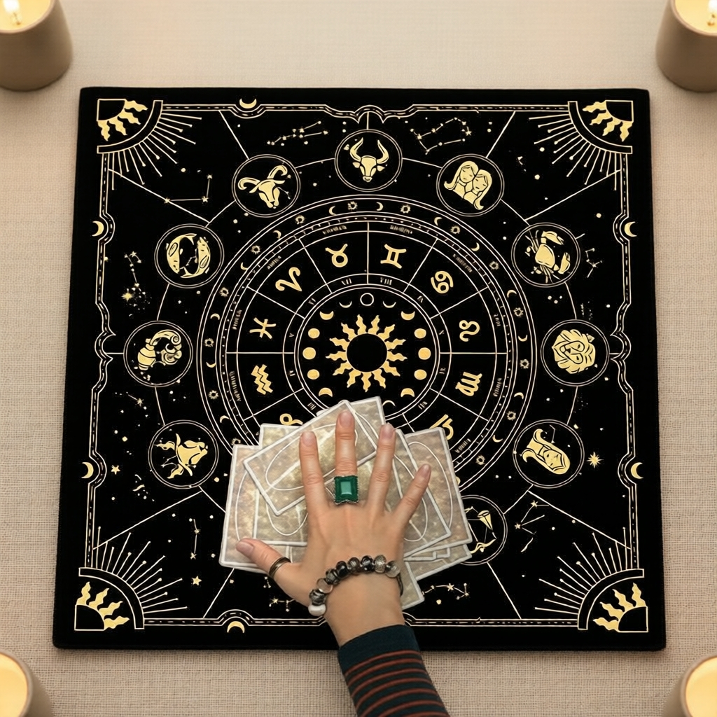Zodiac & Celestial Tarot Altar Cloth 1PC, Perfect for Divination ...