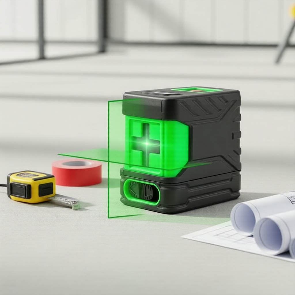 Compact Dual-Line Green Beam Laser Level Tool, Bright Output & Auto ...