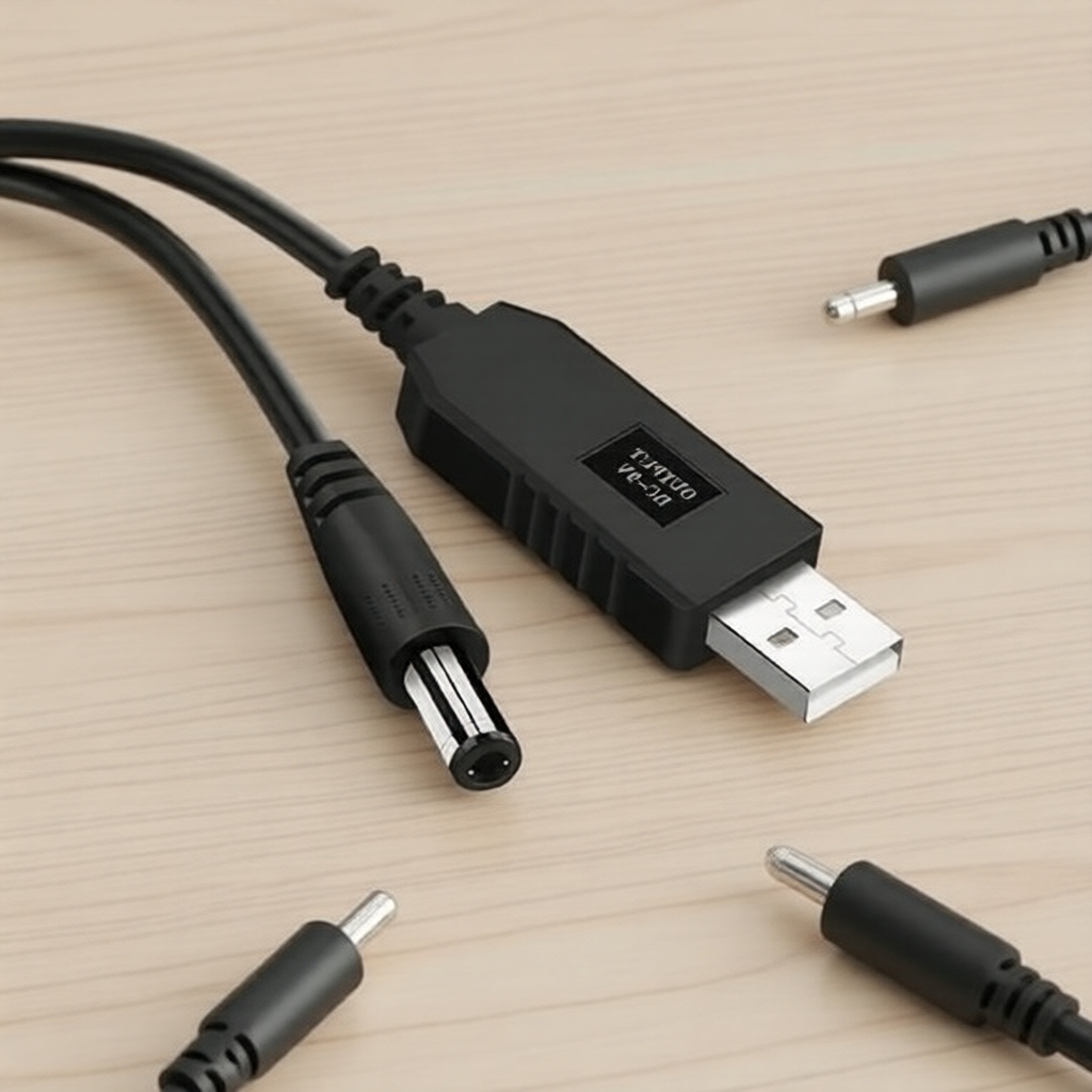 WiFi Device Power Cable: USB to 5V/12V Step-Up Cord for Router/Speaker ...