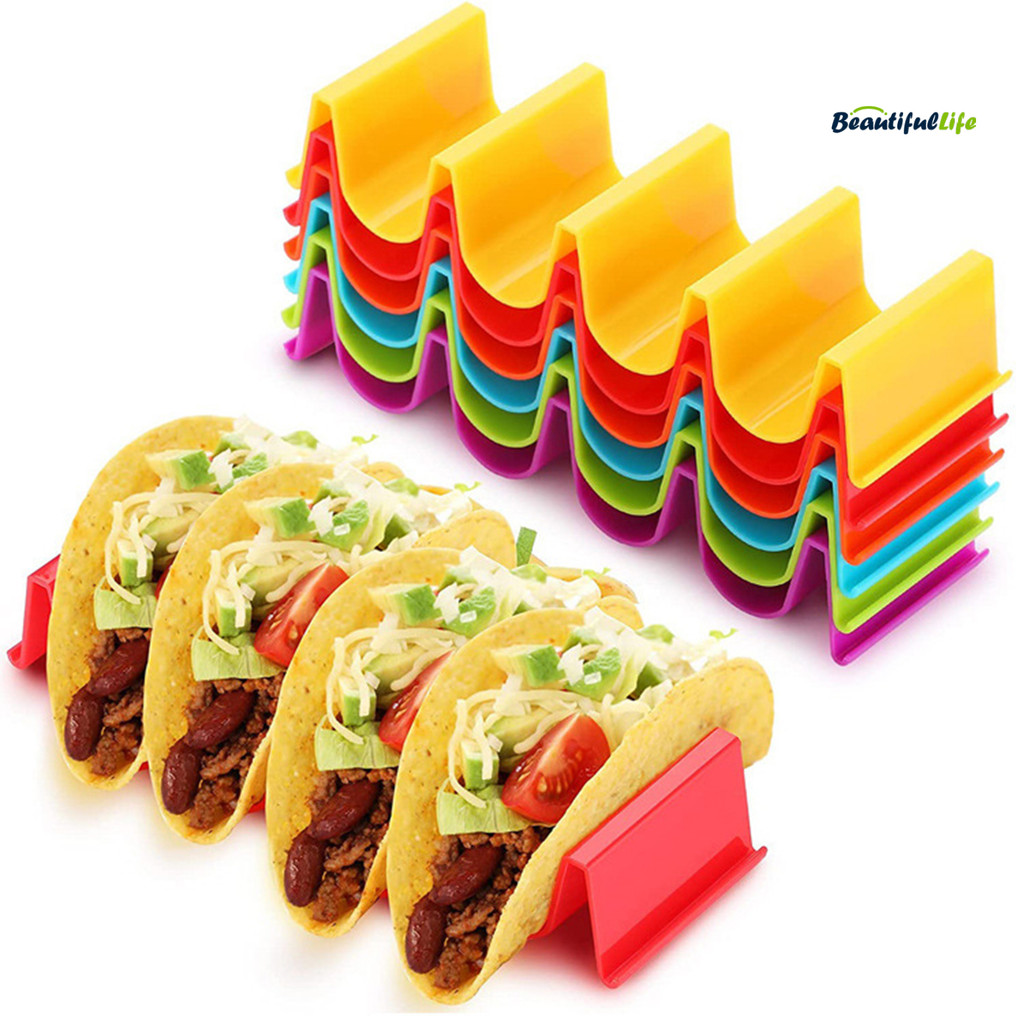 Beautifullife Taco Holder Plates 4-Slot Tortilla Rack for Taco Shells ...