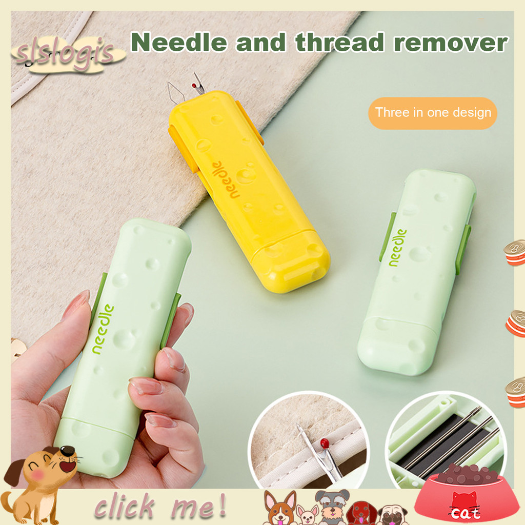 SGW 3-In-1 Needle Threader Seam Remover Needle Storage Box Hand Sewing ...