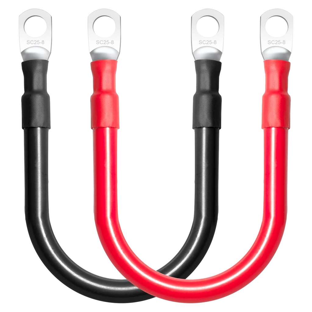 6AWG Battery Cables Set, High quality silicone cover, 12in/30cm Tinned ...