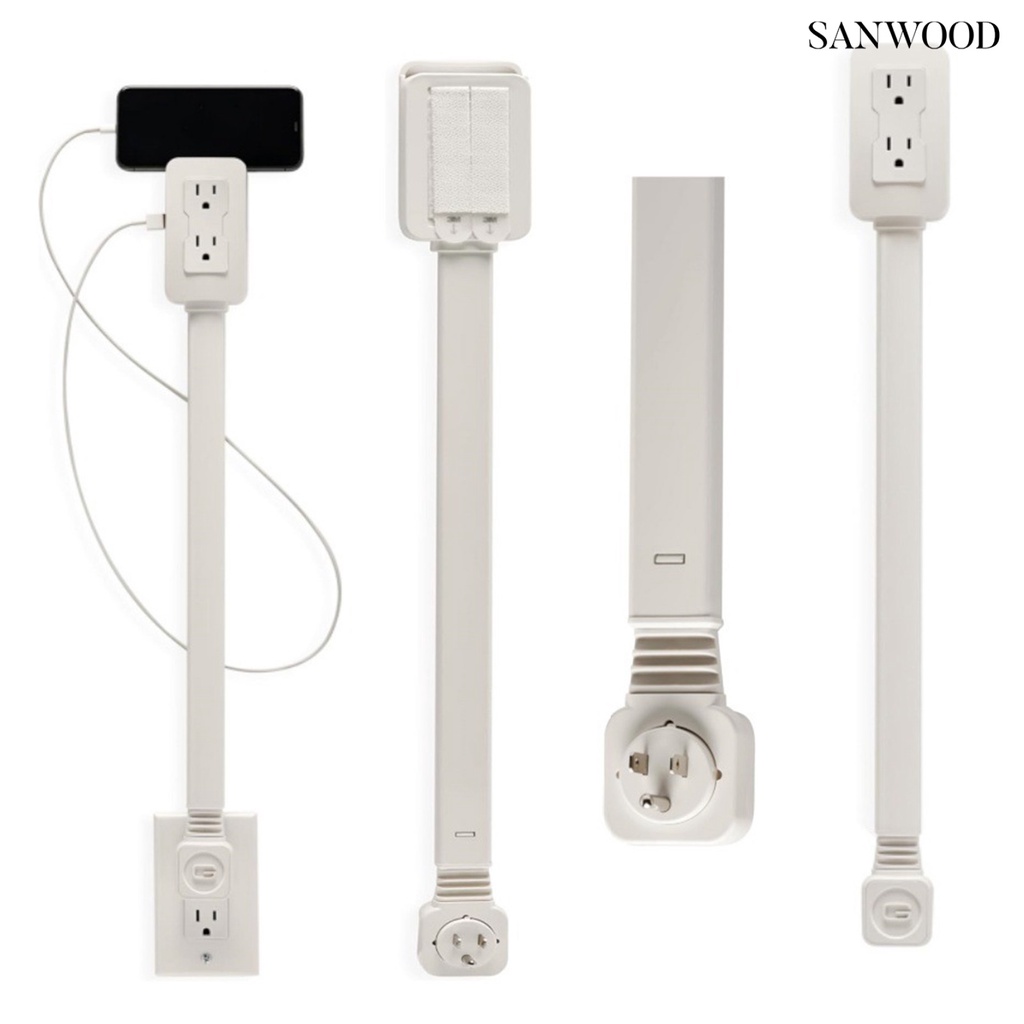 Rotating Electrical Outlet Expander Power Socket - 3-Way Extender For Sofas, Nightstands, Desks