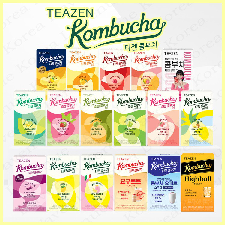 [TEAZEN] ⚡Kombucha Powder⚡, *NEW 25ver, 17 types*, 10 sticks, Korean ...