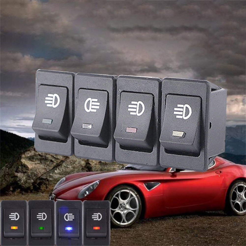 Ready Stock 1x Car LED On/Off Indicator Rocker Toggle Switch Driving ...