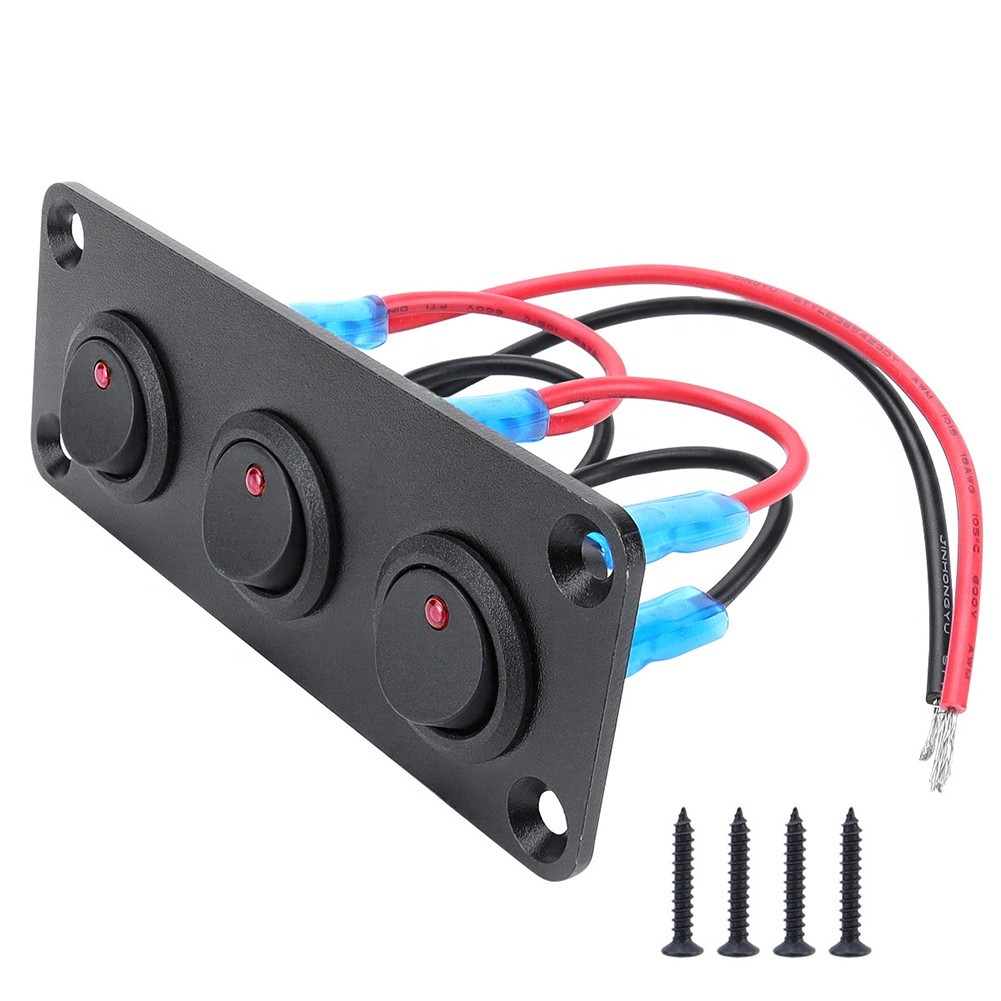 thumbnail interactive-video image 1 of Waterproof Illuminated Rocker Switch 12V/20A 24V/10A On-Off SPST Toggle For Vehicle Marine Use Blue Red From Other Interior Accessories - Price 15.57 1 of 14