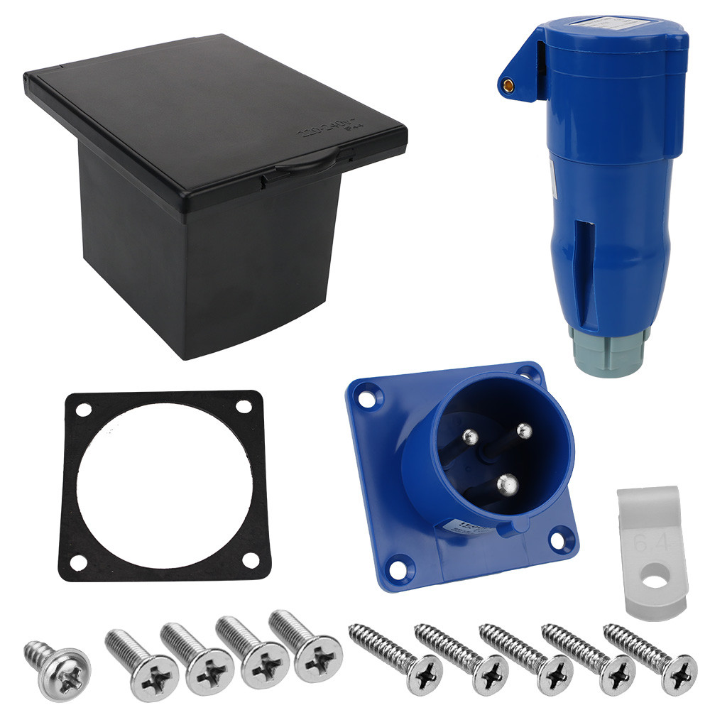 Plug Socket With Cover Motorhome Main Inlet Socket External Flush Hook ...