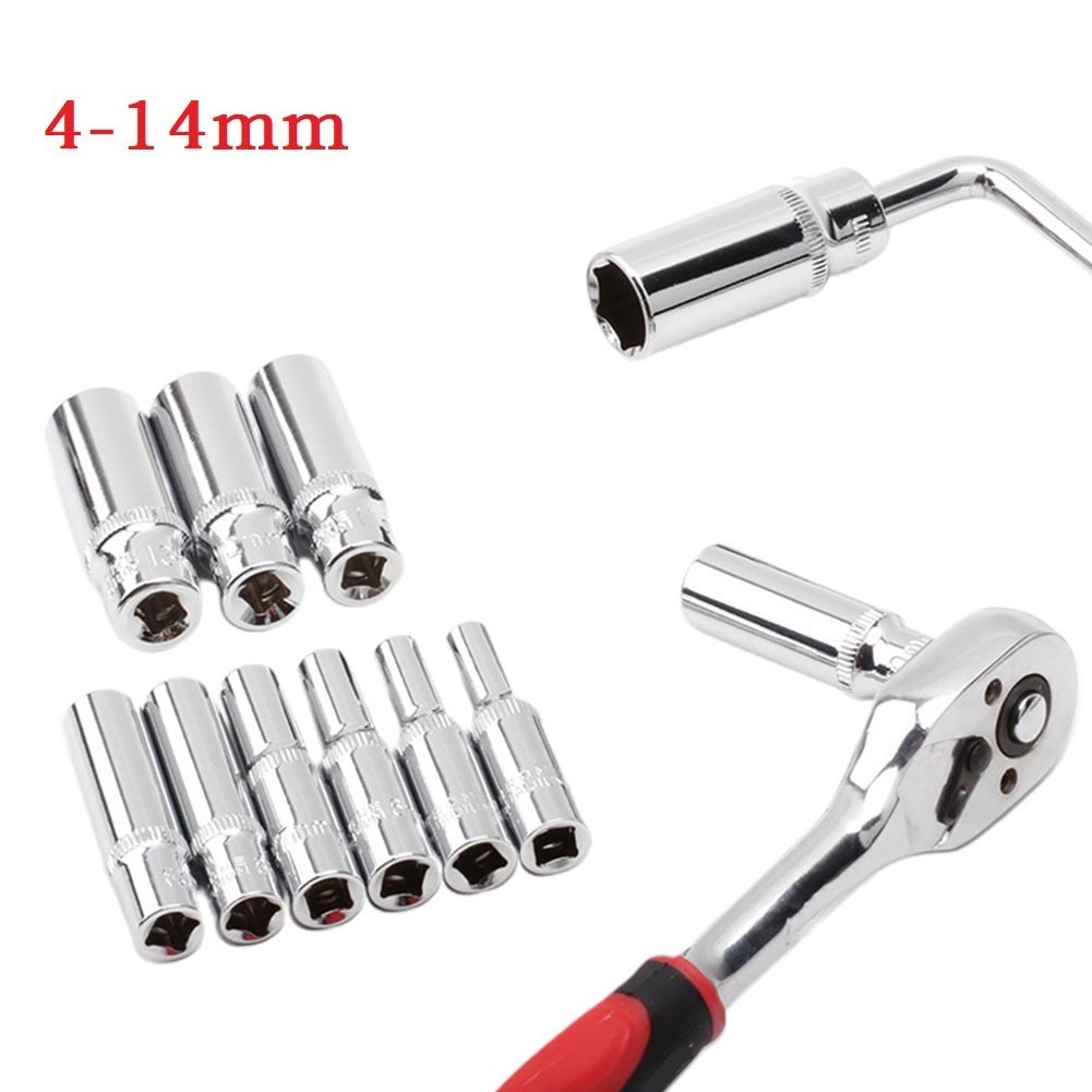 【NSRE Fast】1PCS 4-14mm Deep Socket Adapter 1/4inch Hex Socket Wrench ...