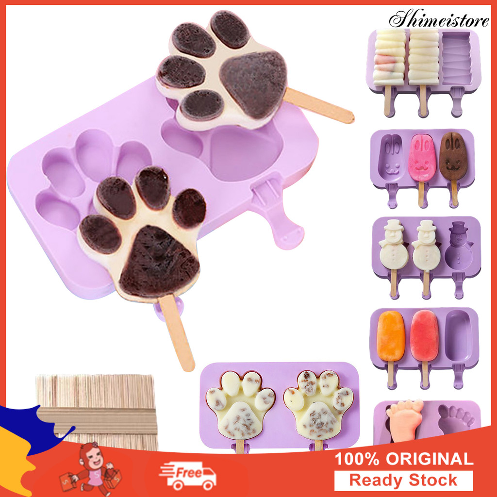 [COD]℠Kids Cartoon Shape Popsicle Molds Food-Grade Silicone Reusable ...
