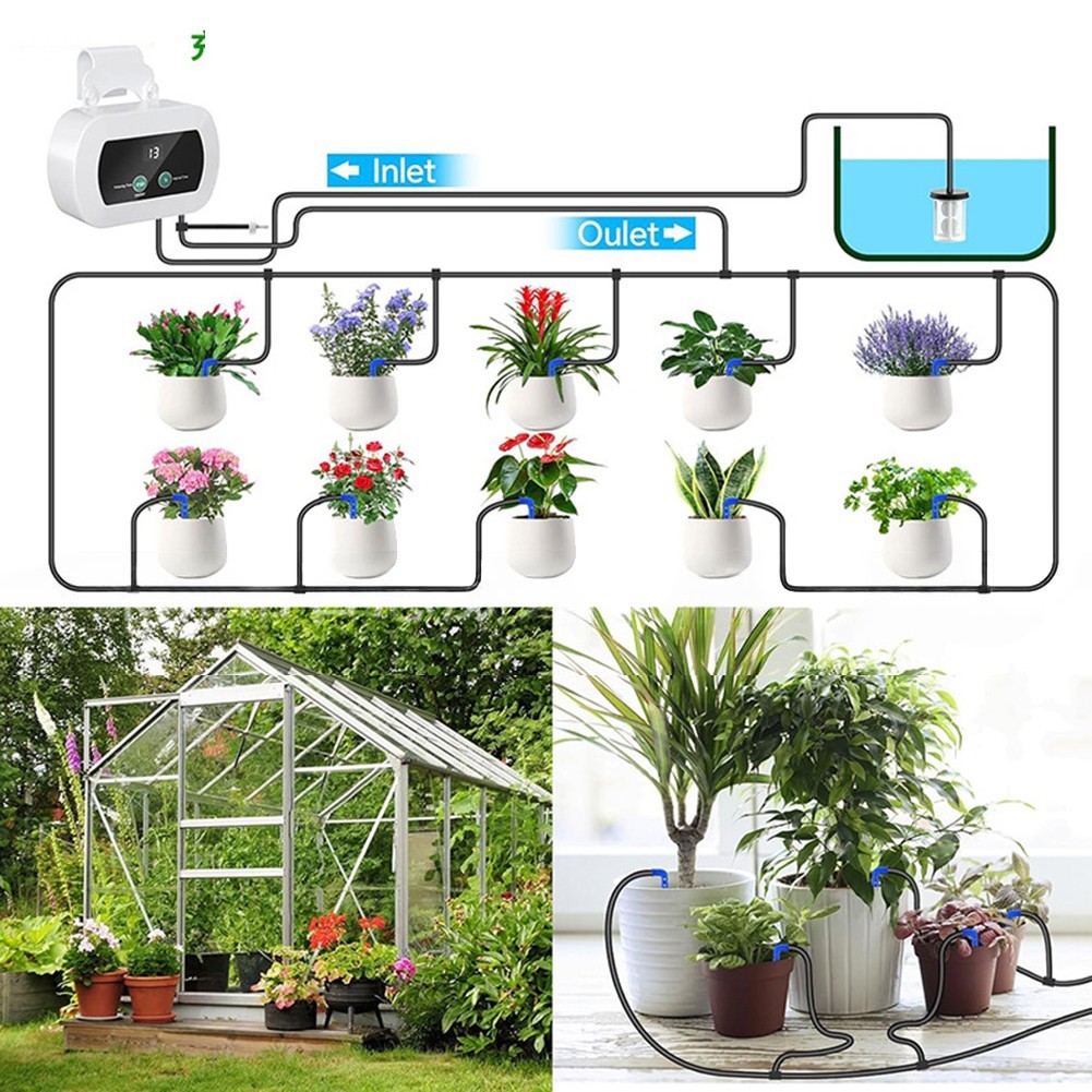 Automatic Drip Irrigation Kit Plants Watering System for Indoor Outdoor ...
