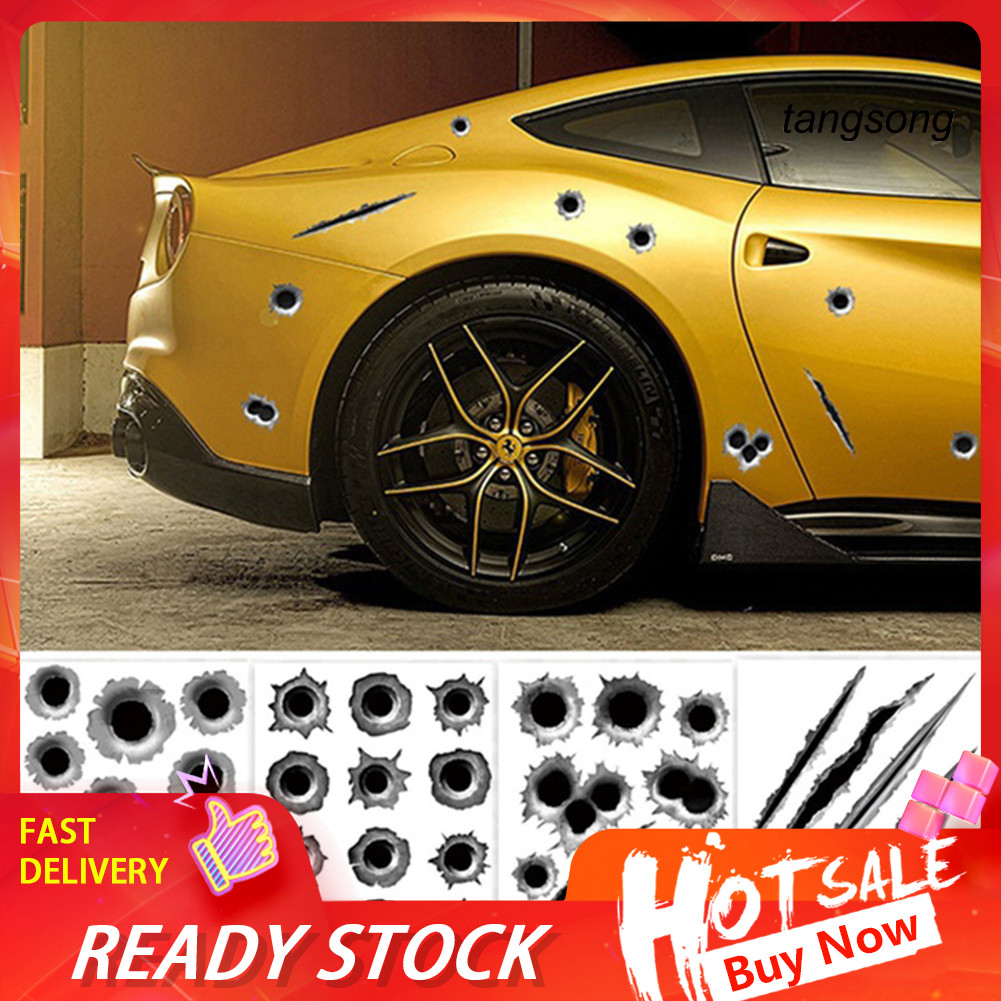 [tan]Cool Funny Bullet Hole Pattern Car Motorcycle Helmet Bike DIY ...
