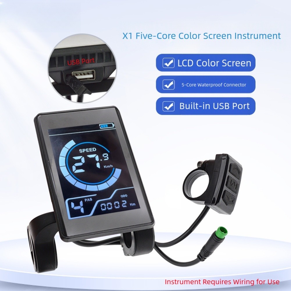 E-bike instrument panel with inductive LCD display and scooter speed ...