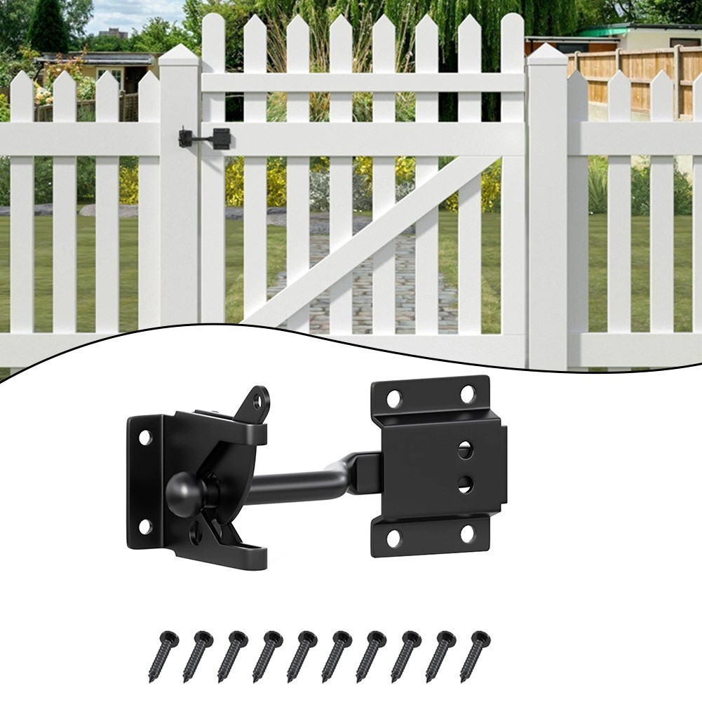 Garden Door Latch Automatic Gravity Lever Gate Lock Self-Locking Latch ...
