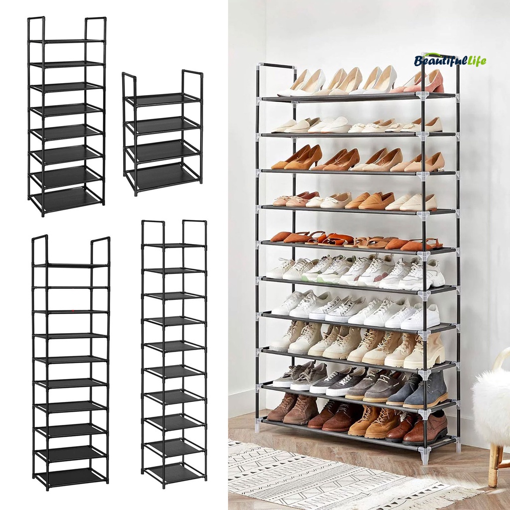 Beautifullife Shoe Rack with Dustproof Cover High Stability Strong Load ...