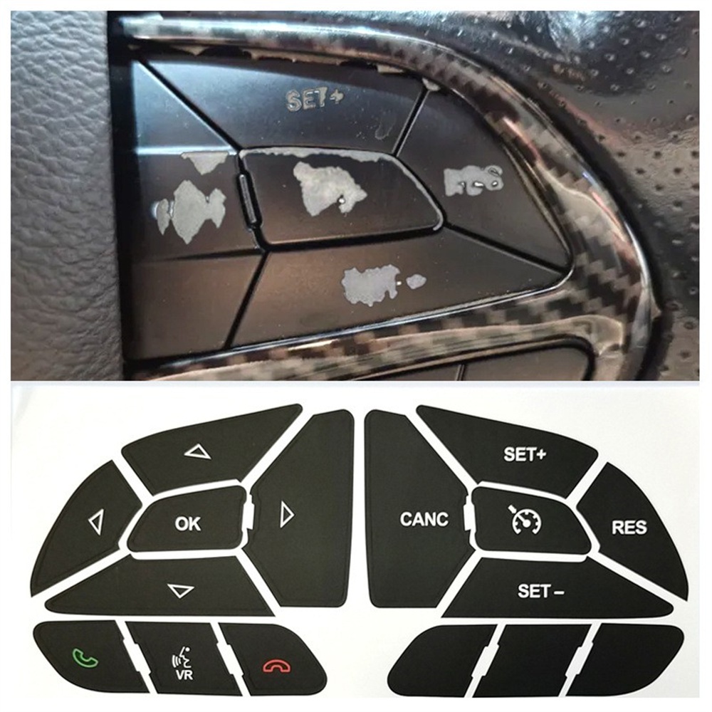 1 Set Steering Wheel Button Repair Decal Sticker Black For Dodge ...