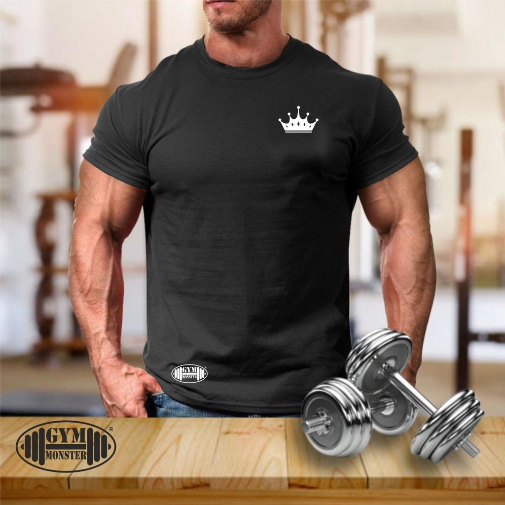 Crown T Shirt Pocket Gym Clothing Bodybuilding Training Workout