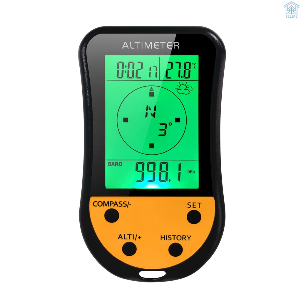 Electronic Digital Altimeter 8 in 1 Multifunction LCD Backlight Mini ...