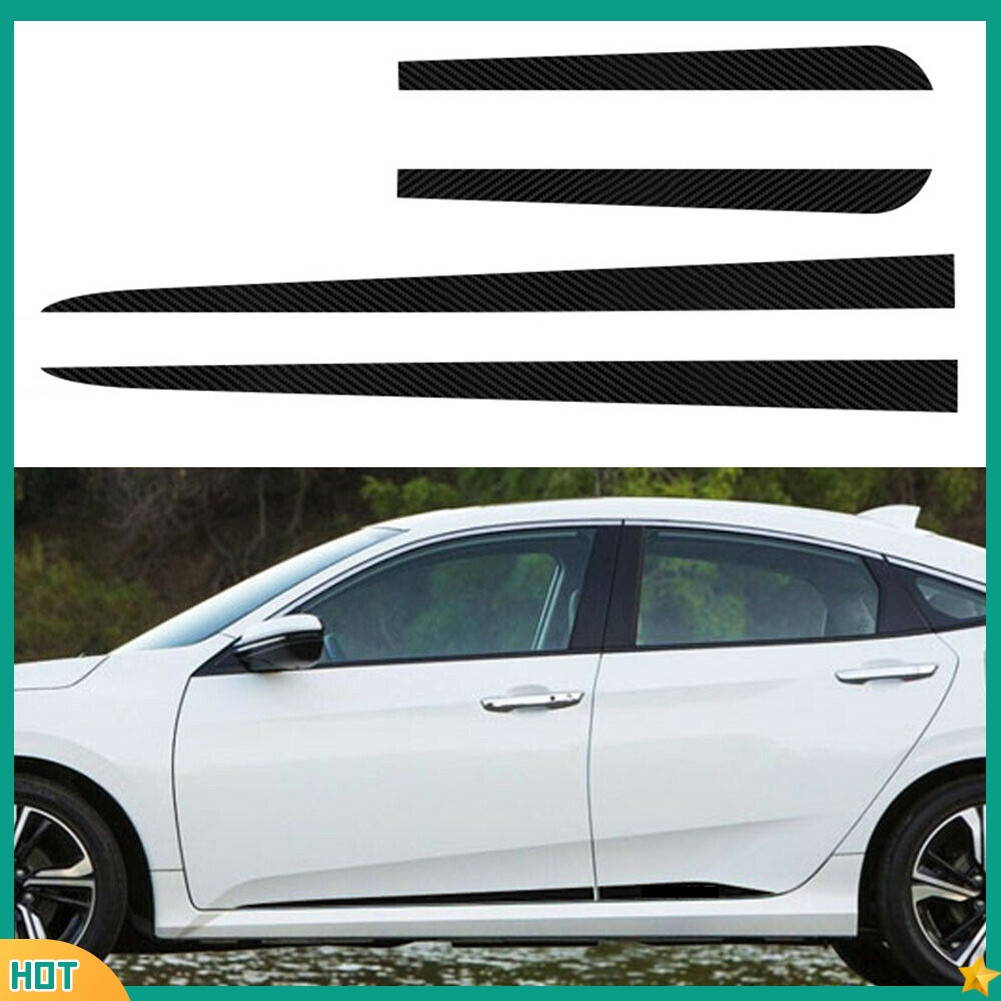 Pre-Cut Side Door Skirt Vinyl Decal Stripes For 2016-2021 Honda Civic – 2-Piece Gloss Black 5 thumbnail image