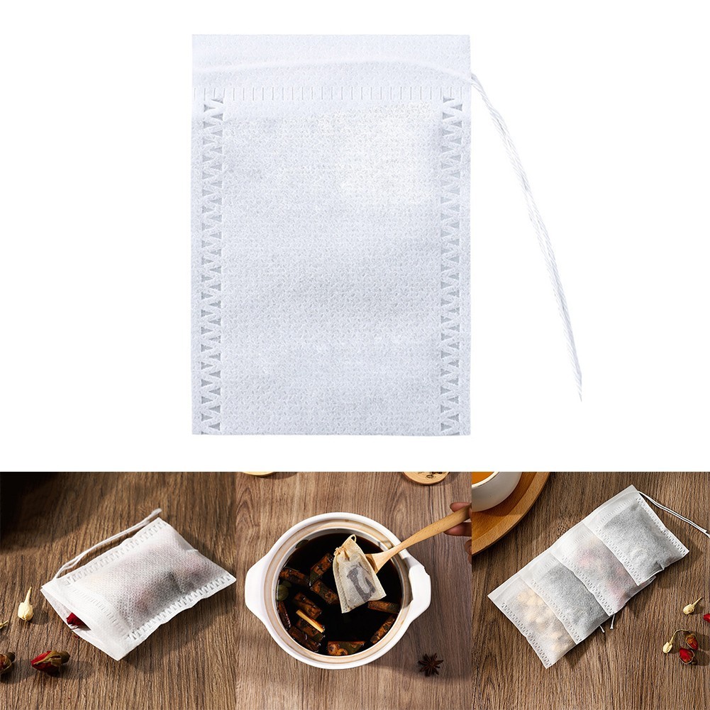 100X Tea Bags Drawstring Empty Teabag Tea Spice Filter Bag | Shopee ...