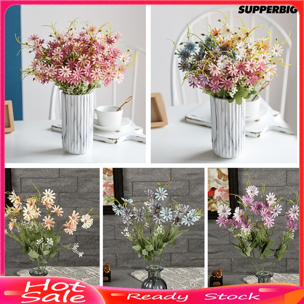 supperbig 2 Pcs Simulated Flowers Bunch Artificial Daisies with ...