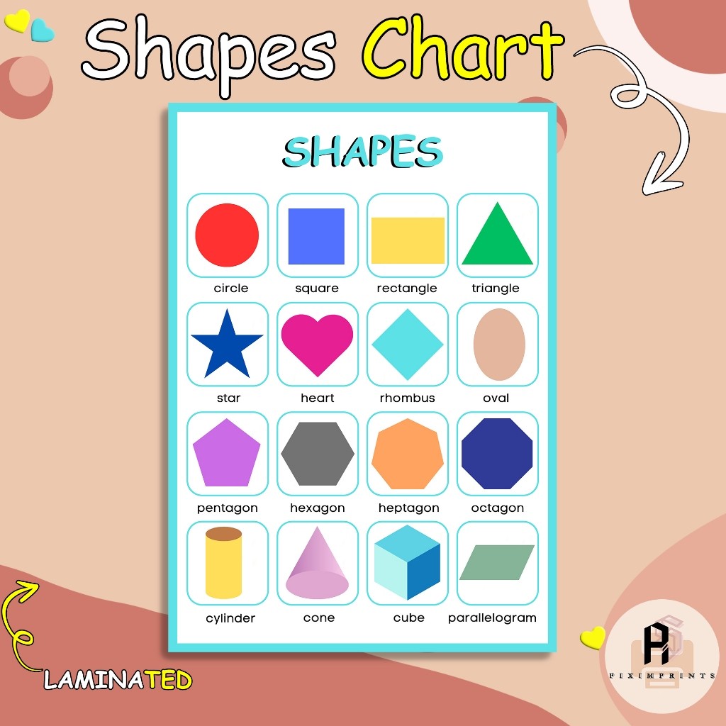 Shapes Chart Learning Materials for Kids;nC,(Laminated))jM|?bs ...