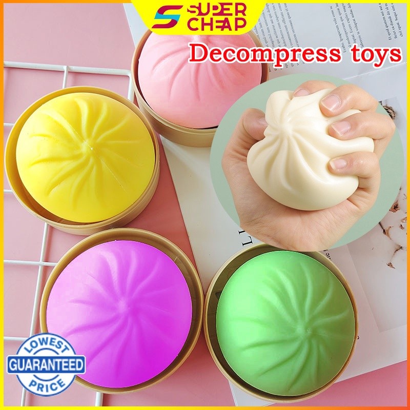 Decompression Toy Pop it Fidget Toy Stress Reliever Toy Stuffed Bun Toy ...