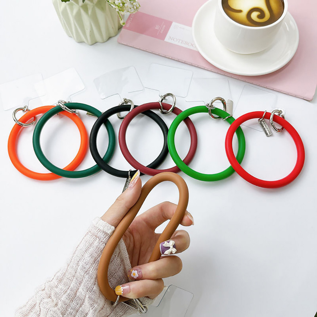 Liquid silicone mobile phone lanyard solid color lanyard anti[V)falling ...