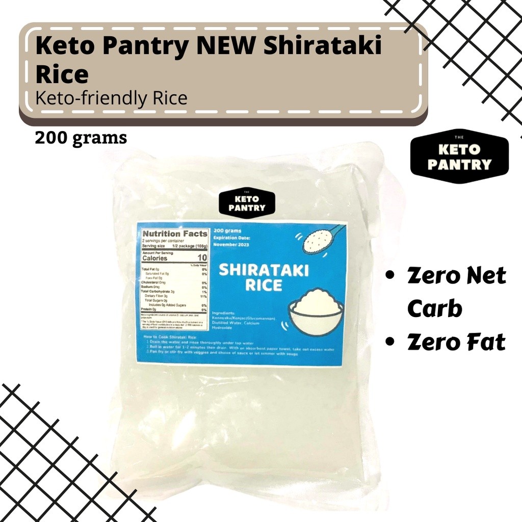 Keto Pantry New Shirataki Rice Zero Net Carb Zero Fat No Cholesterol ...