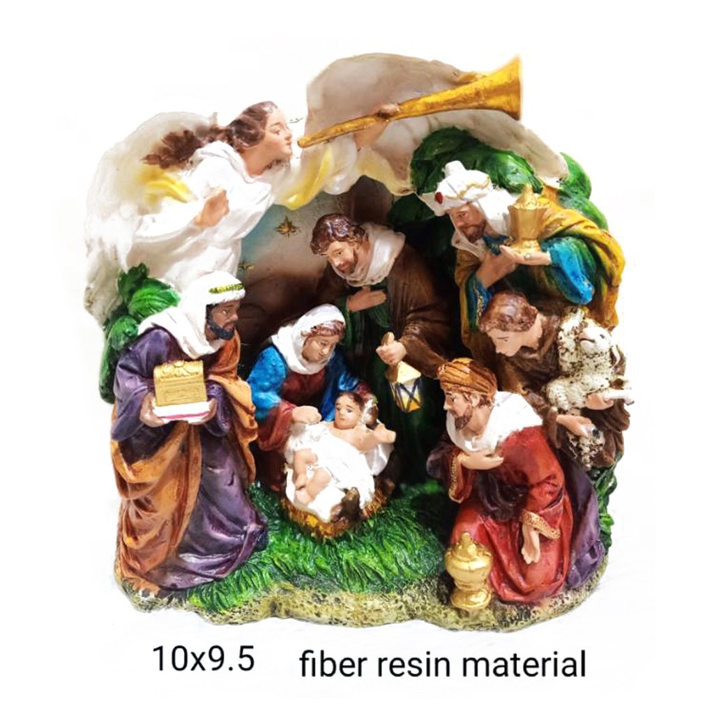 Nativity Set Christmas Belen Baby Jesus Fiber Resin{kq/10#ea-xL+9.5 ...