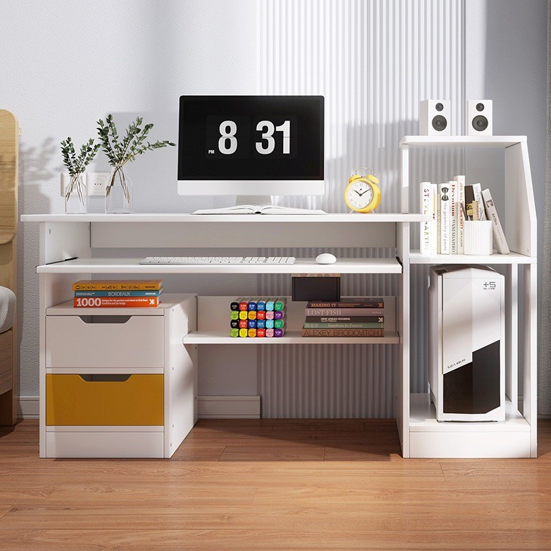 Computer Desk Modern Simple Writing Study Table With Drawers Home ...