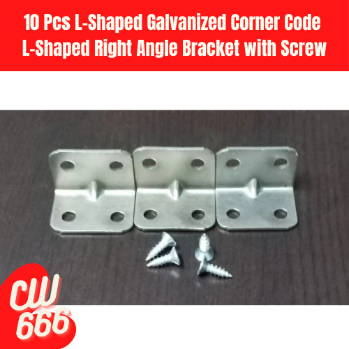 10 Pcs L-Shaped Galvanized Corner Code L-Shaped Right Angle/c^Bracket ...