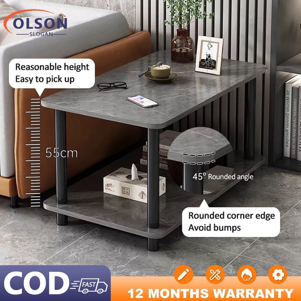 Nordic$jx/Dc@Style Sofa Side Table Double-layer Living Room Modren ...