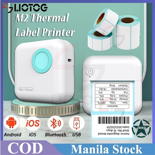 M2 Mini Thermal Printer Bluetooth Lable Printer Photo Lable Sticker ...