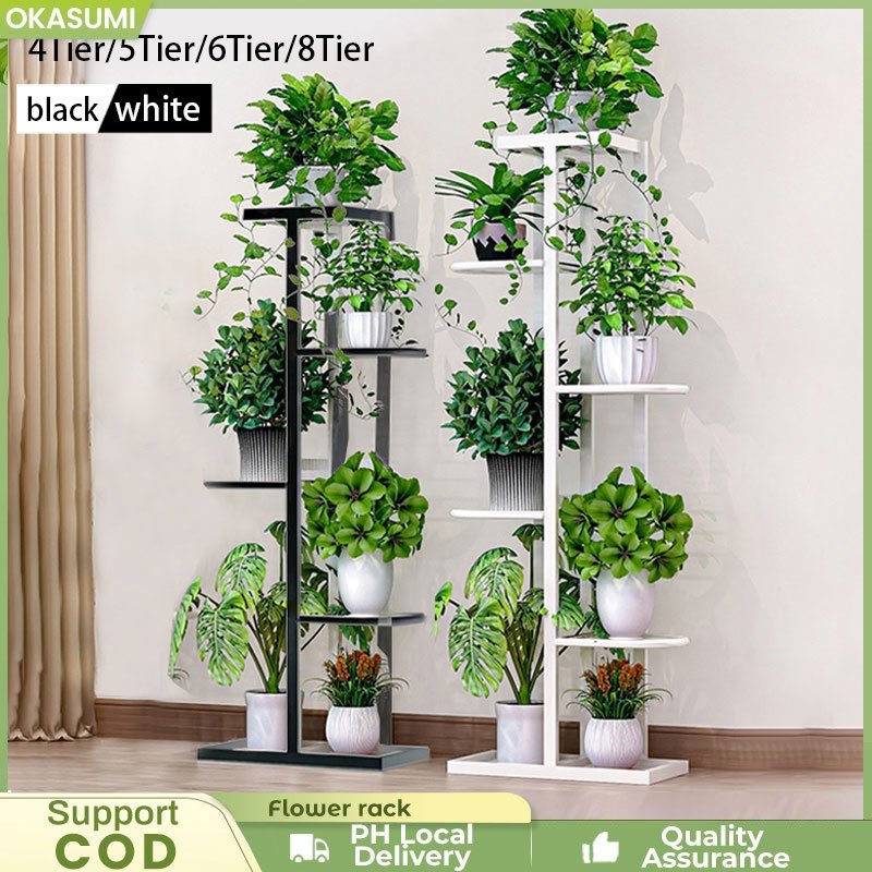 Okasumi 4/5/6/8 Tiers Plant Rack Display Shelf Indoor Outdoor Yard ...