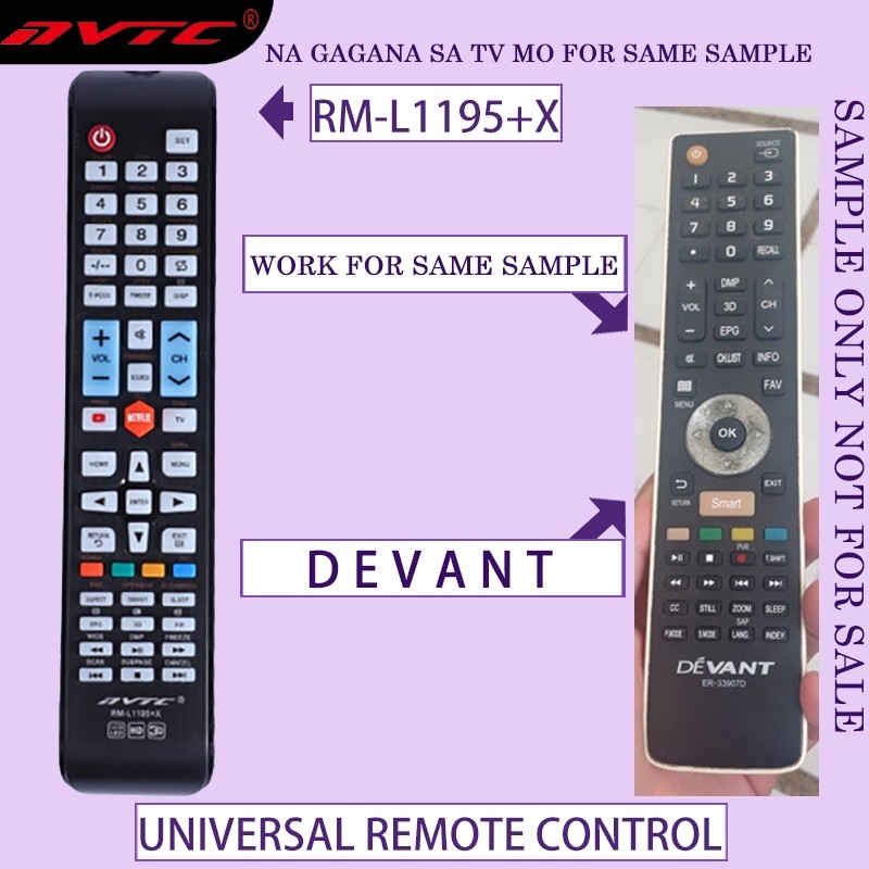 Remote}PC$Control&ZM>For Devant TV Remote Universal Smart tv Remote Na ...
