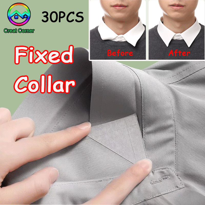 30Pcs Polo Shirt Collar Fixed Sticker Clear Self-adhesive Collar ...