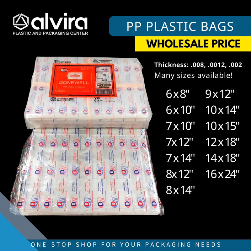 Clear PP Plastic Bags Big Sizes (Linaw).d for?o}repacking)KY|100pcs ...