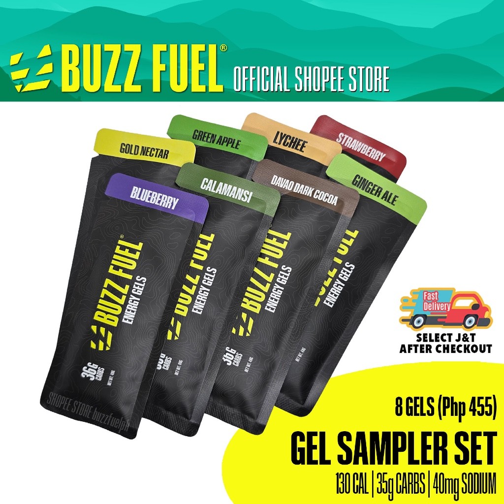 Buzz Fuel Energy Gel Sampler Set - 8 Gels (1 of^Ks[each_dm-Hh_flavor ...