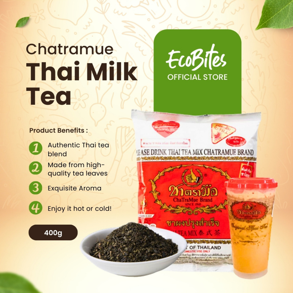 Chatramue Thai Milk Tea 400g Powdered Thai Tea Mix Healthy and Pure Tea ...