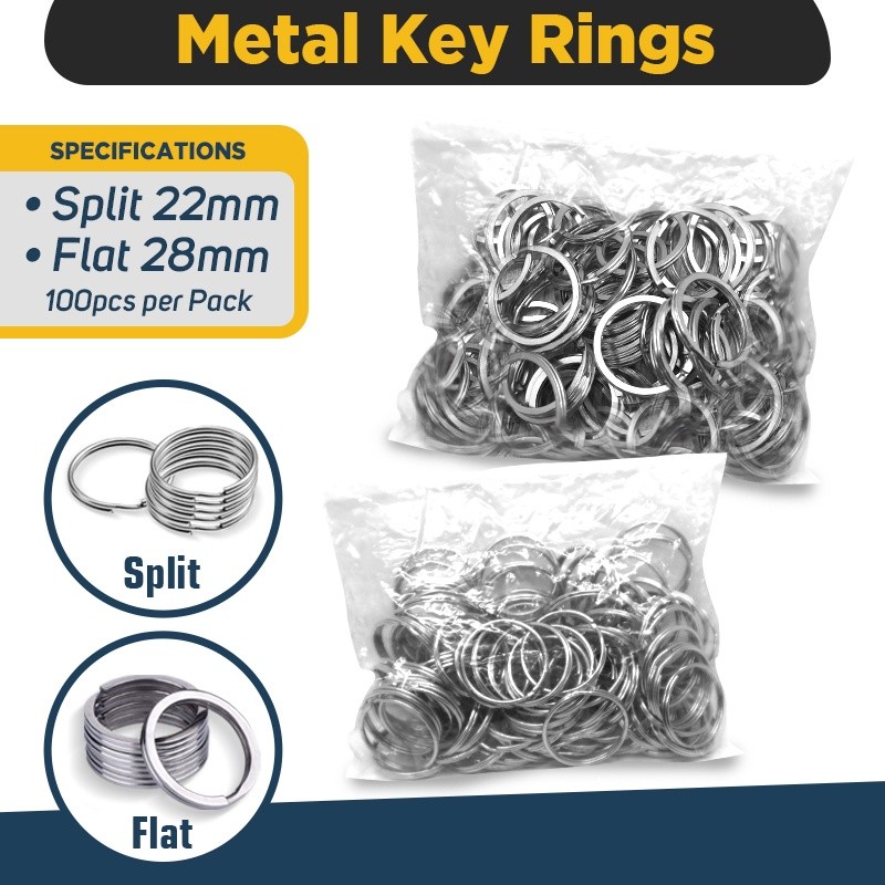 Split Key Rings // Flat Key Rings Yn|(100pcs{X[per}l{pack) | Shopee ...