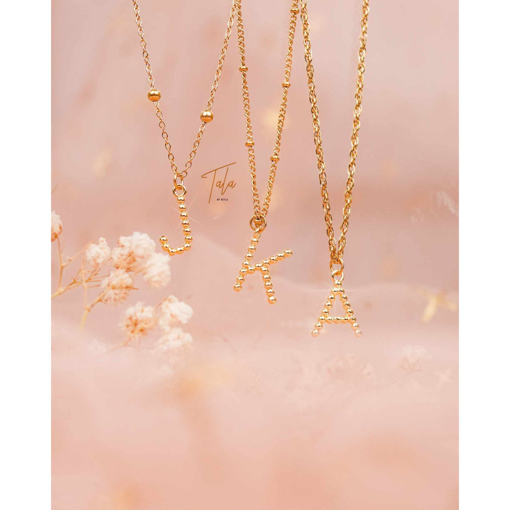 TALA by Kyla Bubble Initial Satellite Chain (Chain#1) Necklace#Xi|with ...