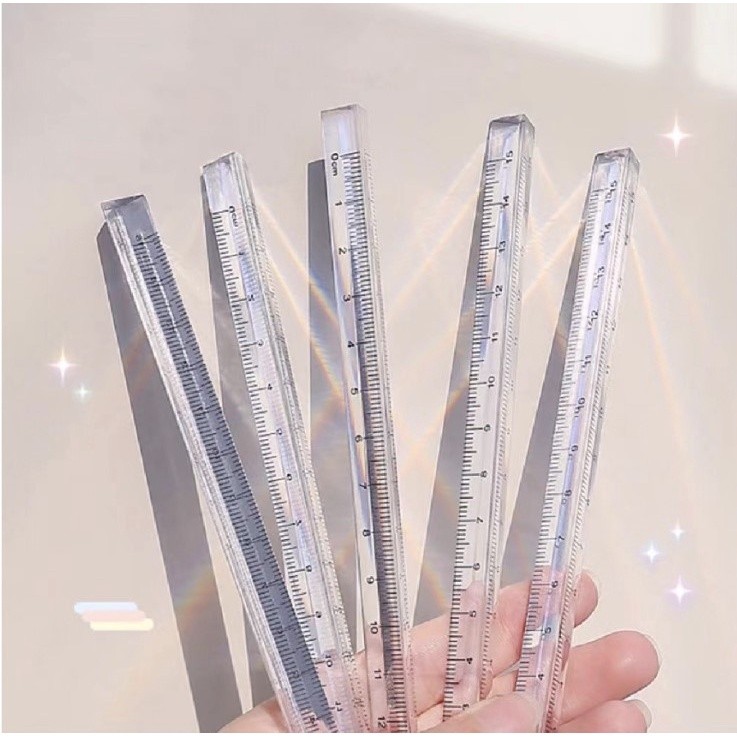 Ecplanet 20cm 15cm Transparent triangle ruler three-edged three-dimensional