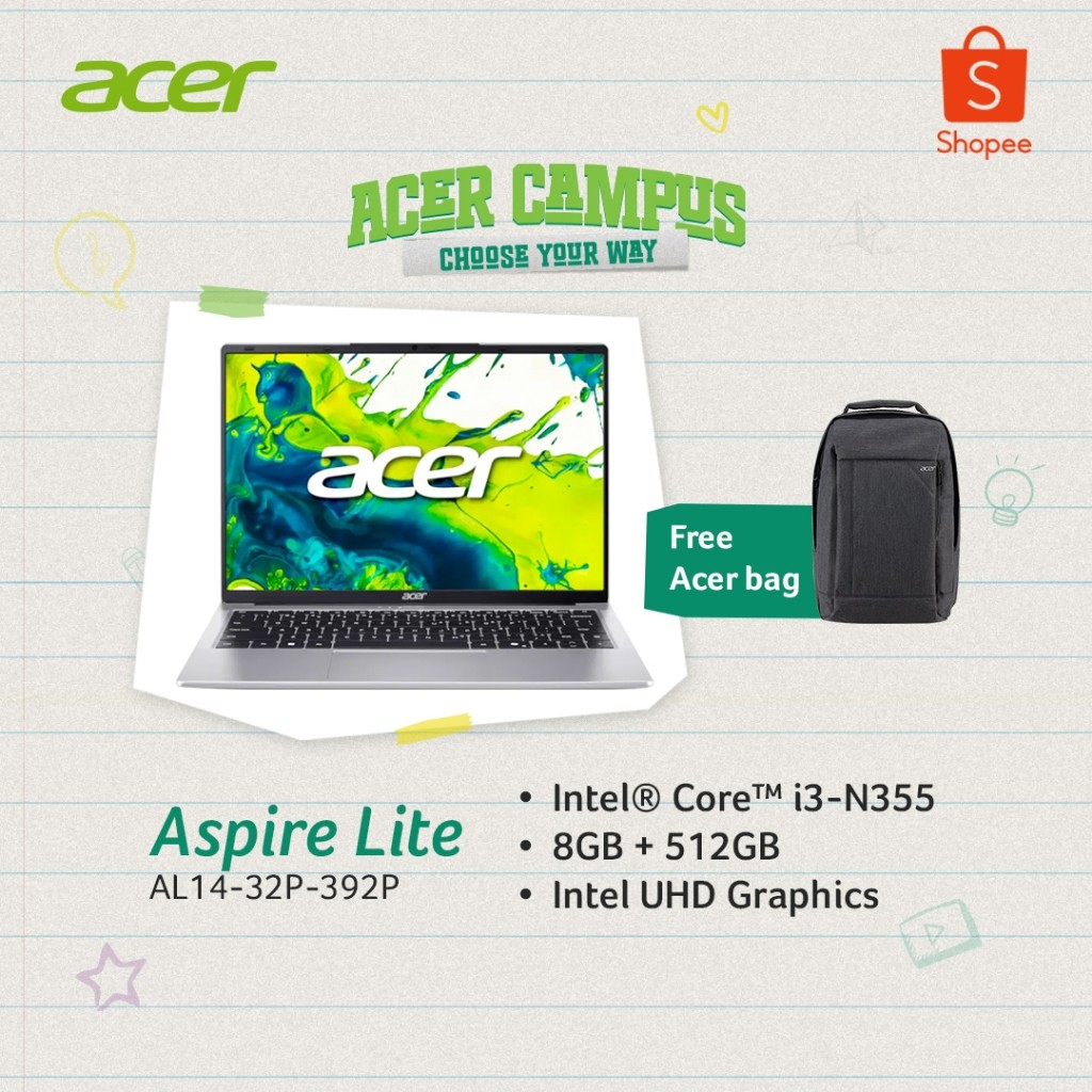 Acer Aspire Lite AL14-32P-392P Laptop | 14 IPS | Intel Core i3 |+RK ...