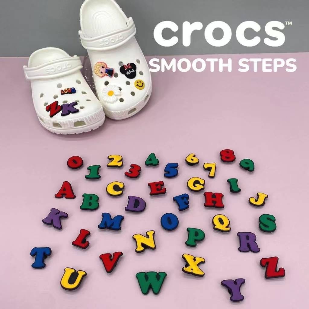 Kayangkaya Crocs Jibbitz Colorful Letters And Numbers|G@For{x*Crocs ...
