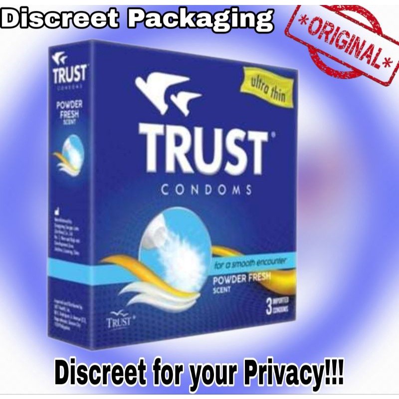TRUST?O/Pq+CONDOM ULTRA THIN POWDER 3PCS PER PACK(HQ=(DISCREET=a ...