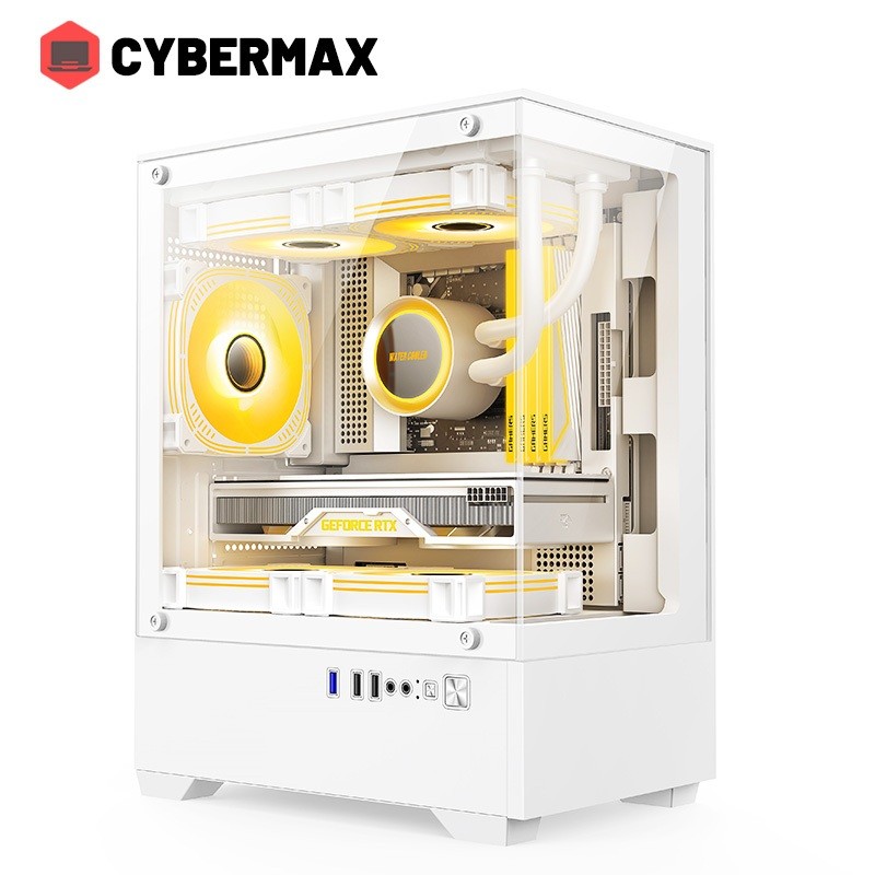 YGT Gaming Computer Case With Tempered Glass Mid Tower Micro ATX PC[Lg ...