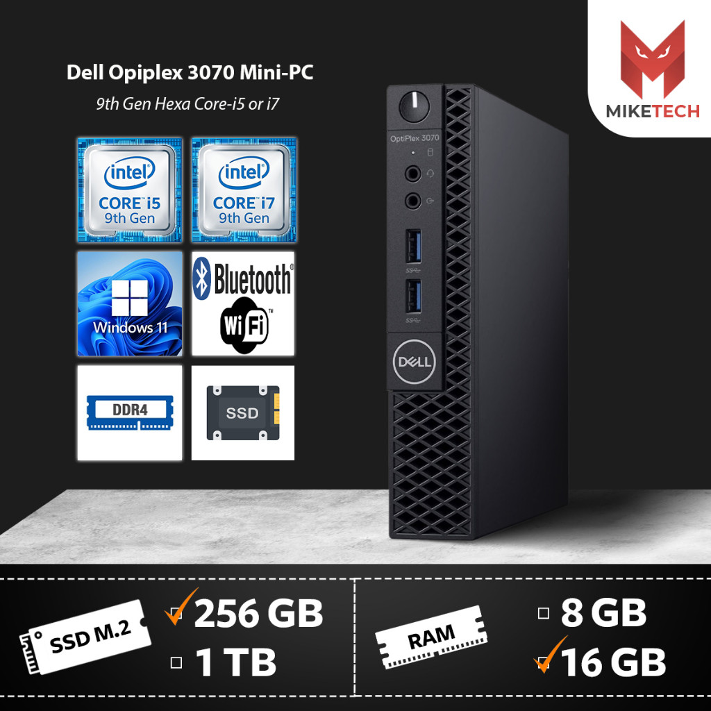 Dell 3050/3060/3070/5070/7060 Mini-PC 6-9th Gen Intel Core i5-i7 8-16GB ...