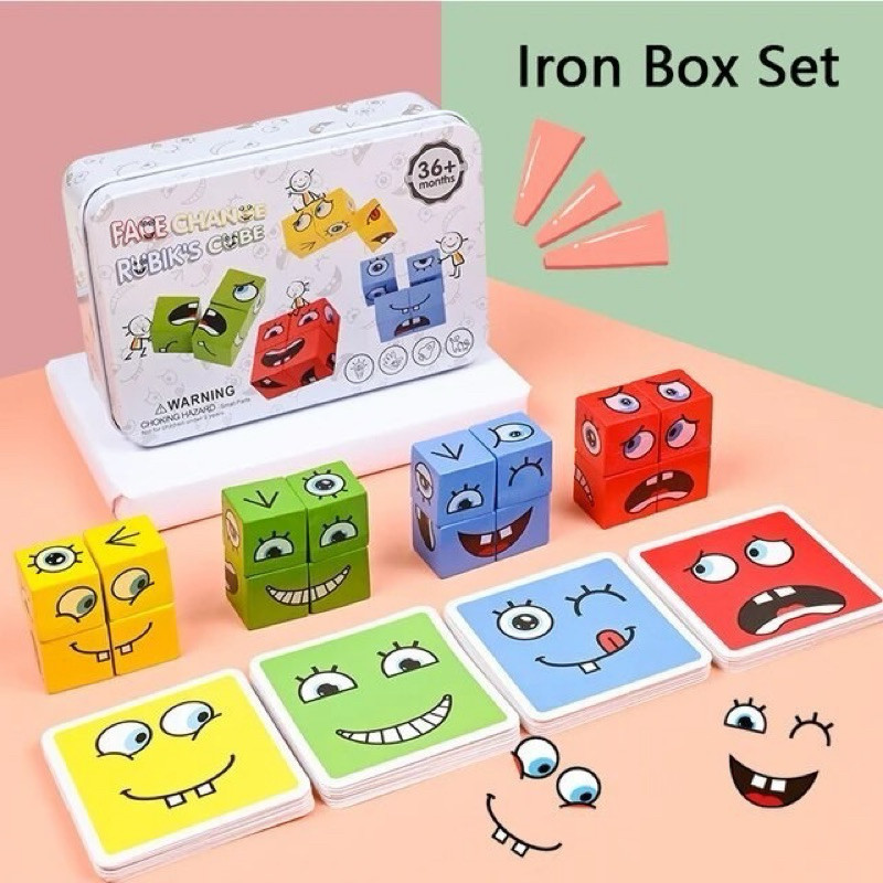 [CCO] GeeToy 80pcs New Cube Face Expression Changing Building Blocks ...