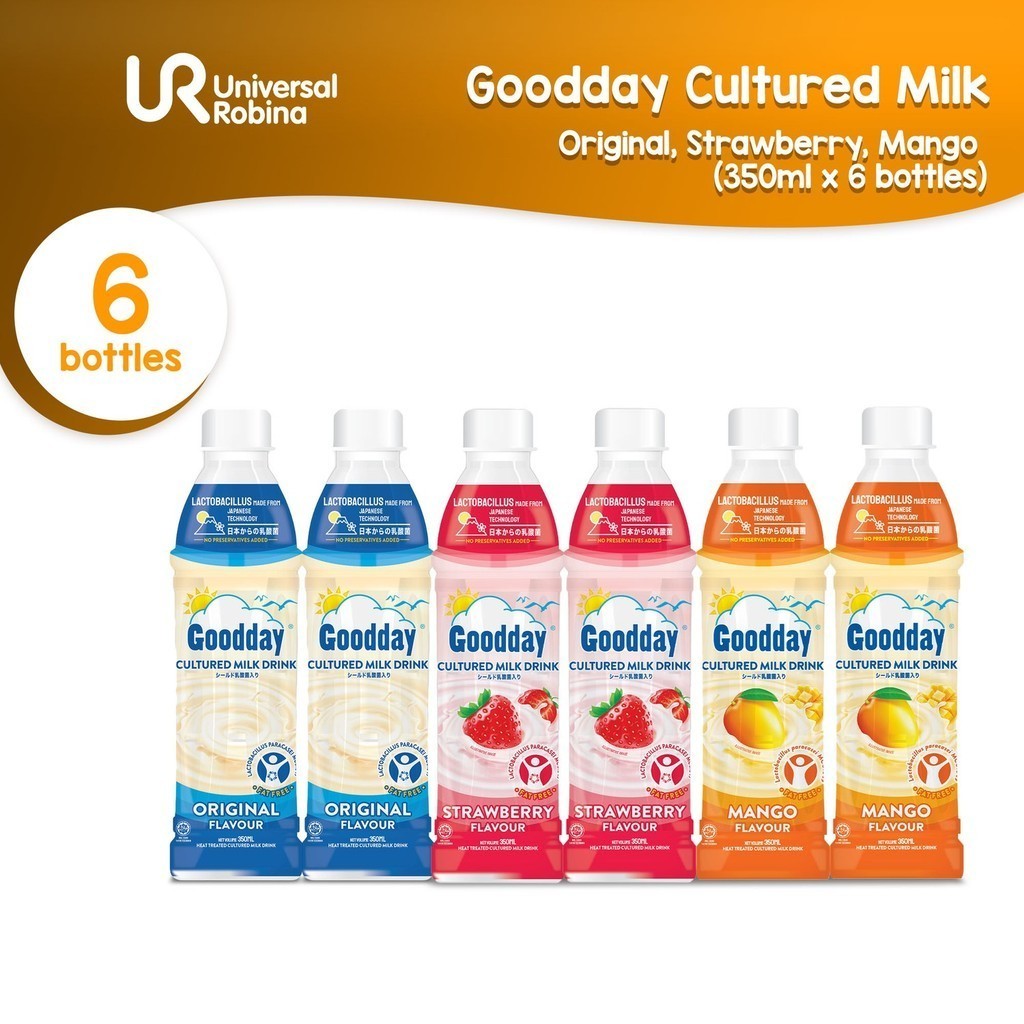 Goodday Six Pack 350ml x 6 (2 Original, 2 Strawberry, 2 Mango) | Shopee ...