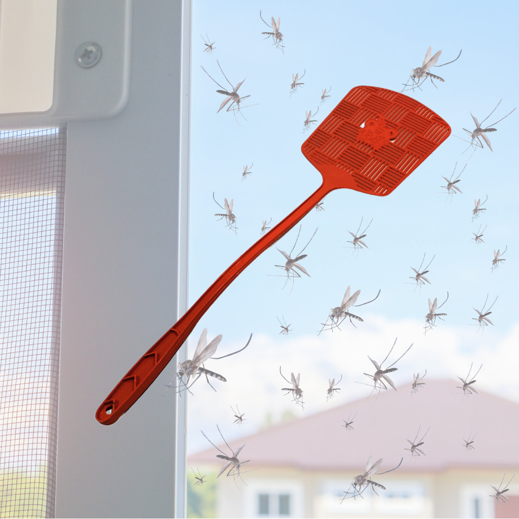 Plastic Mosquito Catcher Pest Control Fly Swatter Flapper Long Handle ...